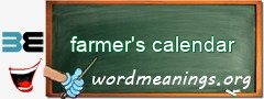 WordMeaning blackboard for farmer's calendar